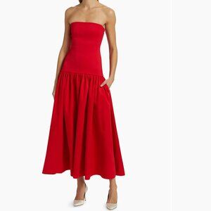 Alice + Olivia - Oriana Strapless Drop-Waist Midi-Dress